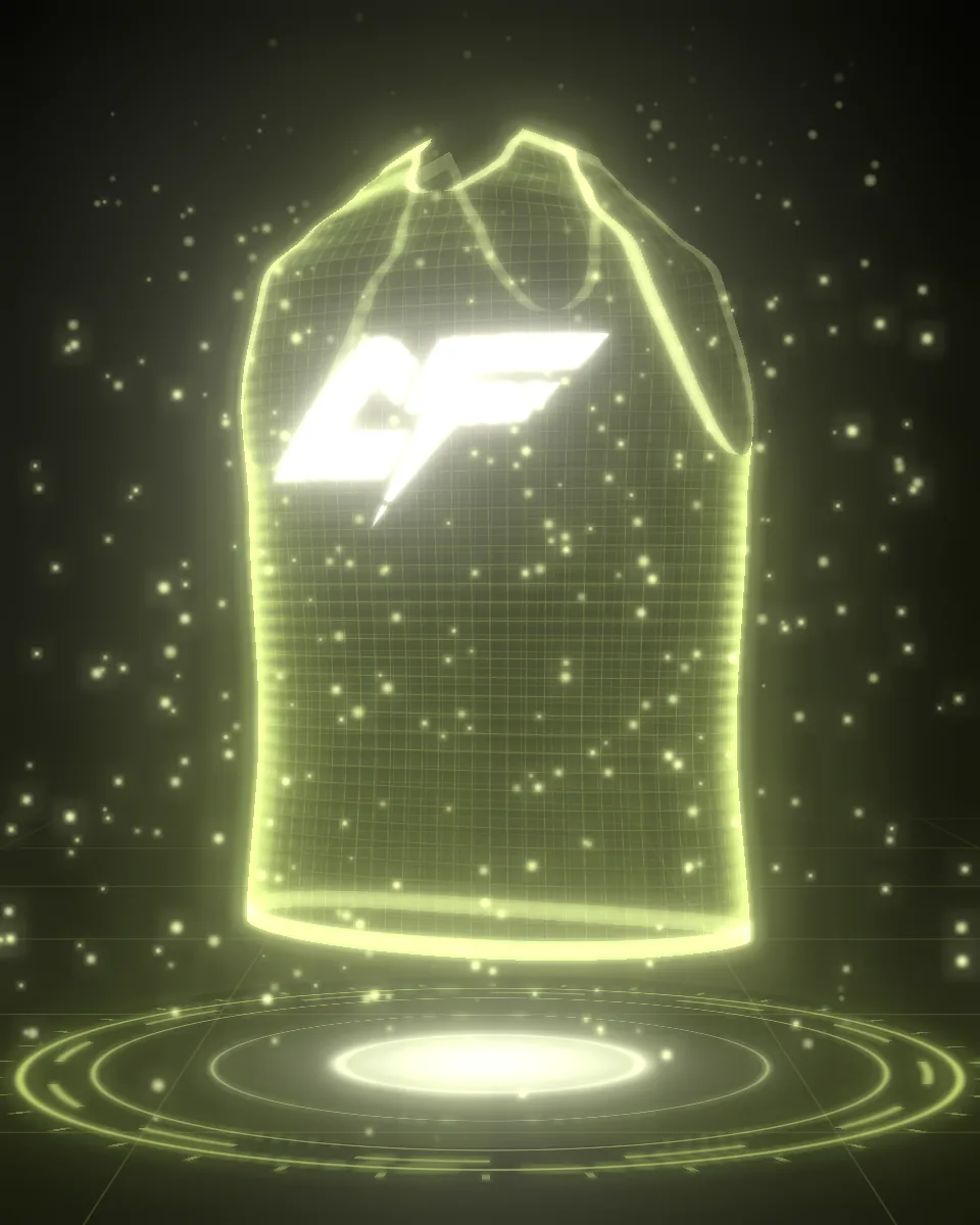La Tank AF de Alta Fatiga en holograma verde, vista de espalda con el logo AF